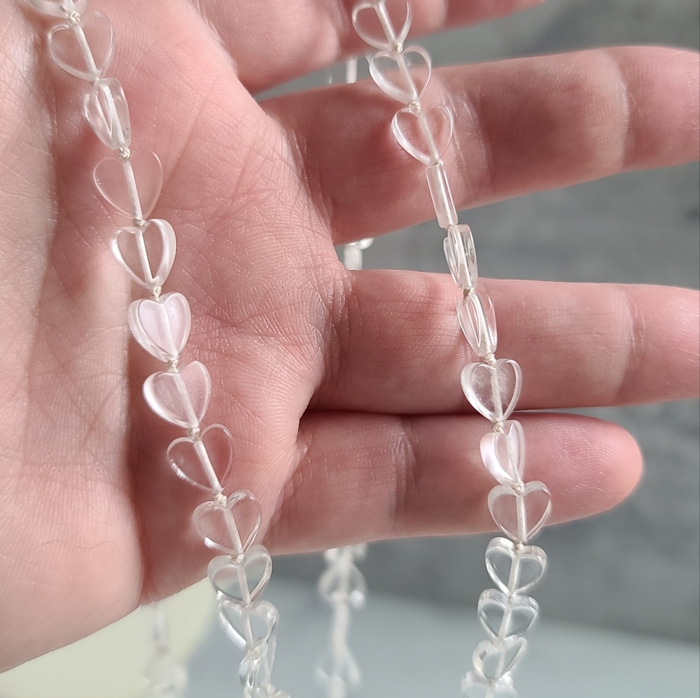 14K GF Quartz Heart Beaded Necklace - Picture 2 of 10